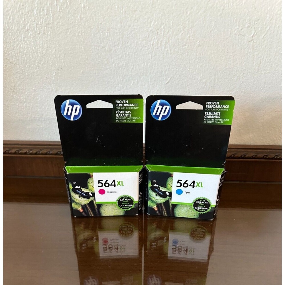NIB Genuine HP 564XL Cyan and Magenta High Yield Ink Cartridge